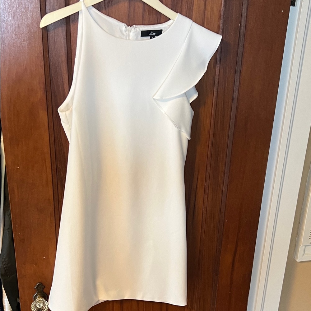 Lulu's White Asymmetrical Sleeveless Dress